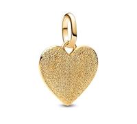 Pandora ME 763824C00 Breloque médaillon en forme de cœur en argent sterling plaqué or 14 carats Compatible avec pendentif Me and Moments, 2x14,4x14,3 mm, Argent sterling, Pas de gemme