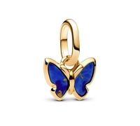 Pandora ME 763825C01 Mini pendentif en forme de papillon bleu en argent sterling plaqué or 14 carats Compatible avec les pendentifs Me and Moments, 2,7x7,2x8,9 mm, Argent sterling, Lapis lazuli