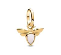 Pandora ME 763826C01 Mini breloque en forme d'abeille blanche en argent sterling plaqué or 14 carats Compatible avec les pendentifs Me and Moments, 2,2x9,7x11,5 mm, Argent sterling, Pas de gemme