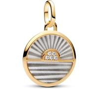 PANDORA ME 763859C01 Médaillon en Argent Sterling plaqué Or 14 carats avec zircone Compatible avec Pendentif Me and Moments, 2,5x18,2x15,4 mm, Argent Sterling, Zircone cubique