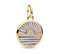 Pandora ME 763859C01 Médaillon en argent sterling plaqué or 14 carats avec zircone Compatible avec pendentif Me and Moments, 2,5x18,2x15,4 mm, Argent sterling, Zircone cubique