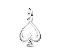 Pandora ME Charm médaillon As de pique en argent sterling avec zircones cubiques transparentes