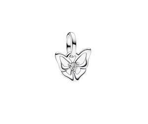 Pandora ME 793451C01 Mini breloque en Forme de Papillon en Argent Sterling avec zircone Compatible avec Bracelets ME et Moments, 2,7x8,7x10 mm, Argent Sterling, Zircone cubique