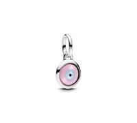 PANDORA ME 793693C00 Mini breloque en verre de Murano personnalisable en argent sterling Motif mauvais œil, Rosa, Argent sterling, Pas de gemme