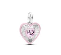 Pandora Breloque ME 794409C01 Médaillon cœur rose vif argent avec zircone Compatible ME et Moments