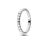 Pandora – Bague ME Cloutée Pyramides en argent sterling, zircones cubiques transparentes, taille 56