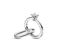 Pandora ME Bague de fiançailles Link en argent sterling avec zircones cubiques transparentes