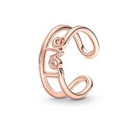 Pandora ME Bague ouverte en métal plaqué or rose 14 carats avec inscription « Love » (Amour)