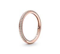 Pandora ME Bague pavé en métal plaqué or rose 14 carats avec zircones cubiques transparentes, taille 46