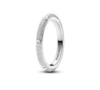 Pandora ME Bague Texture en argent sterling avec zircones cubiques transparentes, taille 54