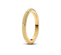 Pandora ME Bague Texture en métal plaqué or 14 carats avec zircones cubiques transparentes, taille 58