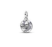 Pandora ME Breloque médaillon tête de Mort en Argent Sterling avec zircone, Compatible ME et Moments