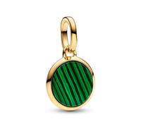 Pandora Me Charm mini médaillon Vert Gravable Doré 763389C01