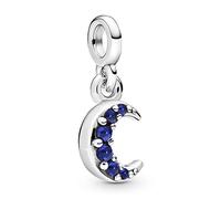 Pandora ME Charm pendant Croissant de lune en argent sterling avec cristal véritable bleu