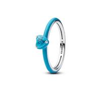 PANDORA Me Collection 193828C01-48 Bague en Argent Sterling avec Pierre Turquoise en Forme de cœur Taille 48, Argent Sterling, Turquoise