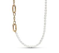 Pandora ME Collier Link en métal plaqué or 14 carats et perles de culture d’eau douce, 45