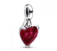Pandora ME Mini dangle Cœur en argent sterling avec cristal rouge