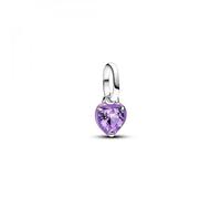 Pandora ME Mini dangle Cœur en argent sterling avec cristal violet et émail violet