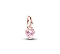 Pandora ME Mini dangle Cœur en métal plaqué or rose 14 carats avec cristal rose orchidée et émail rose