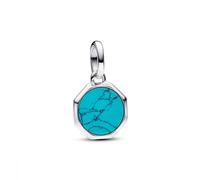 PANDORA ME Mini-médaillon en argent 925 avec turquoise (synth.)