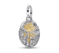 Pandora Breloque médaillon ME Rose 764087C00 Argent sterling plaqué or 14 carats Me & Moments