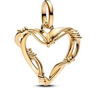 PANDORA Médaillon en fil de fer barbelé, plaqué or 14 carats, Doré, Standard, pas de gemme