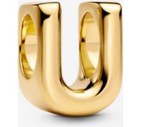 PANDORA Lettre U Alphabet Mini Charm en argent sterling plaqué or 14 carats Compatible Moments Dimensions : 6,1 x 8,2 x 6,4 mm 763967C00