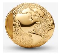 Pandora Mini Charm Globe Texturé Doré one size