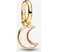 Moon 14k Gold-Plated Mini Dangle with White bioresin Man-Made Mother of Pearl