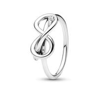 Pandora Moments 193759C01-58 Bague nœud Infini en Argent Sterling avec oxyde de Zirconium Taille 58, Argent Sterling, Zircone cubique