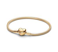 Pandora – Bracelet Moments 563050C00-19 – Maille serpent, fermoir cœur argent/plaqué or, 19 cm