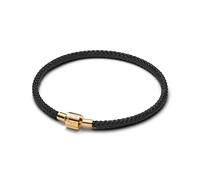 PANDORA Moments 564530C01-S3 Bracelet en cordon noir scintillant en alliage plaqué or 14 carats, compatible Moments, taille : 20 cm