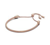 Pandora Moments 583090C00-2 Bracelet à rivets à fermeture coulissante en argent sterling avec alliage plaqué or rose, compatible Moments Charms, taille : 28 cm, 28 cm, Argent sterling, No Gemstone