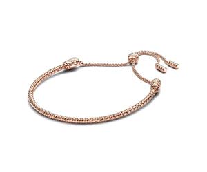 Pandora Moments 583090C00-2 Bracelet à rivets à fermeture coulissante en argent sterling avec alliage plaqué or rose, compatible Moments Charms, taille : 28 cm, 28 cm, Argent sterling, No Gemstone