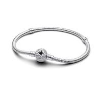 PANDORA Moments 593584C01-17 Bracelet à maille serpent avec fermoir étoile polaire en argent sterling et oxyde de zirconium Compatible Moments Charms, Taille : 17 cm, 17cm, Argent sterling, Oxyde de