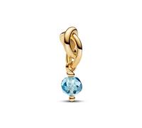 Pandora Moments 763462C03 Breloque à facettes en forme de cercle d'éternité bleu aqua en argent sterling avec alliage plaqué or et cristal artificiel compatible avec les bracelets Moments, taille