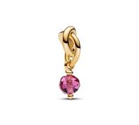 Pandora Moments 763462C10 Breloque en forme de cercle d'éternité rose à facettes en argent sterling avec alliage plaqué or et cristal Compatible avec les bracelets Moments, taille unique, Argent