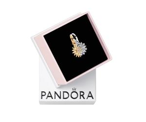 Pandora Moments 763585C01 Breloque Divisible Soleil et Lune en Argent Sterling avec Alliage métallique plaqué Or et zircons, Compatible avec Les Bracelets Moments et ME