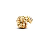 PANDORA Moments 763618C01 Breloque serpent enroulée en argent sterling avec alliage plaqué or et zircone Compatible avec les bracelets Moments, klar, Argent sterling, Zircone cubique