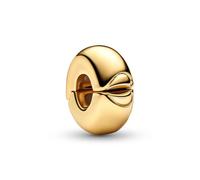 PANDORA Moments 763678C00 Breloque ronde à clip en argent sterling avec alliage plaqué or, Gold, Argent sterling, Pas de gemme