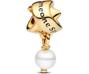 PANDORA Moments 763784C01 Breloque Ruban en Argent Sterling avec Perle de Culture d'eau Douce traitée, 8,9x18,5x9,1 mm, Argent Sterling, Perle