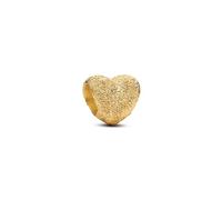 PANDORA Moments 764000C00 Mini breloque en forme de cœur structuré en argent sterling avec alliage plaqué or 14 carats Compatible Moments