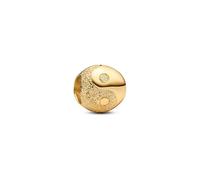 PANDORA Moments 764045C00 Mini breloque Yin et Yang structurée en argent sterling avec alliage plaqué or 14 carats Compatible Moments
