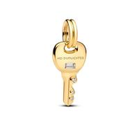 PANDORA Moments 764347C01 Pendentif en forme de clé en alliage plaqué or 14 carats et zircone Compatible avec ME et Moments