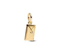 Pandora Breloque Moments 764421C01 – plaqué or 14 carats, enveloppe personnalisable, compatible ME