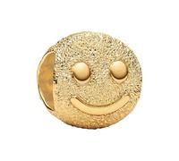 PANDORA Moments 764526C00 Mini breloque en alliage plaqué or 14 carats Motif visage heureux