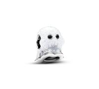 Pandora Moments 793404C01 Breloque Boo phosphorescente en argent sterling avec cristal artificiel compatible avec les bracelets Moments, taille unique, Argent sterling, Cristal
