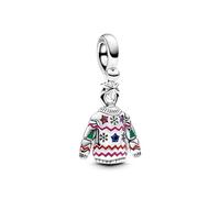 PANDORA Moments 793596C01 Breloque de Noël en argent sterling avec cristaux Compatible avec les bracelets Moments, Mehrfarbig, Argent sterling, Cristal artificiel