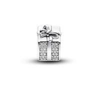 PANDORA Moments 793603C01 Boîte cadeau scintillante en argent sterling avec zircone Compatible bracelets Moments, Rot, Argent sterling, Zircone cubique