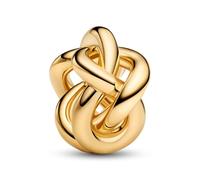 PANDORA Moments 793755C01 Breloque nœud Infini en Argent Sterling plaqué Or 14 carats Compatible avec Les Bracelets Moments, 13,3x12,5x7,7 mm, Argent Sterling, Pas de gemme